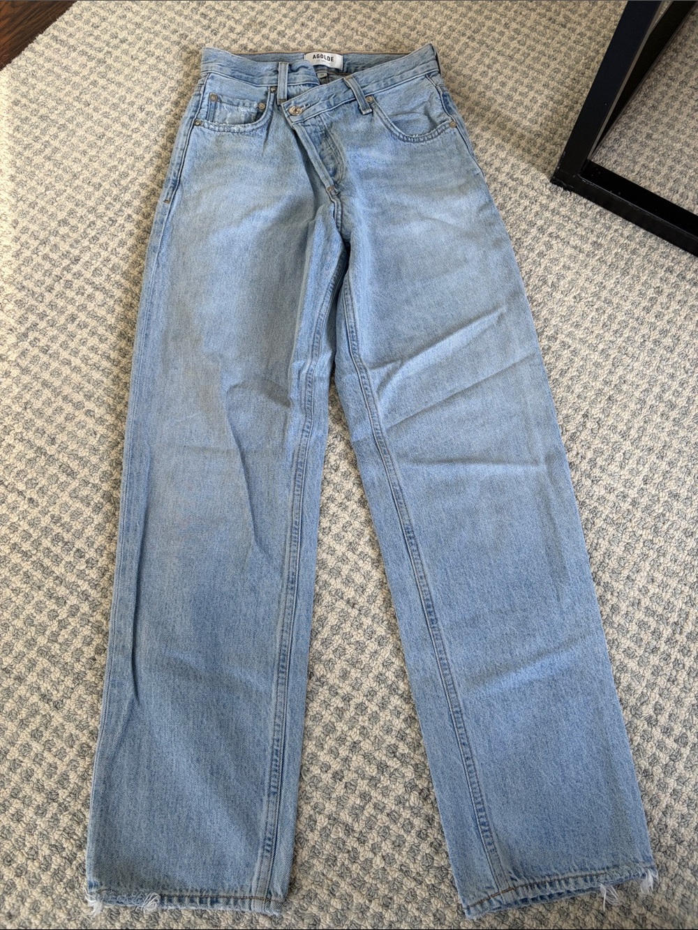 Agolde Light Wash Boyfriend Straight Jeans